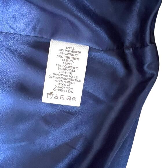 C. Wonder Blue Red Geometric Wool Blend Coat NWT - Picture 6 of 8